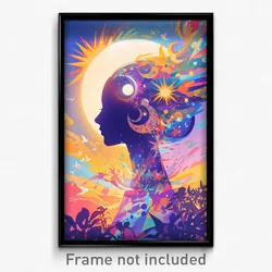 Art Poster - Perfect Sun And Moon (Psychedelic Trippy Weird 11x17 Print)
