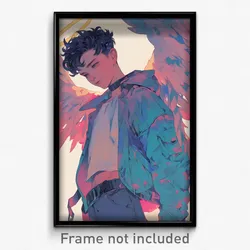 Art Poster - Boy Feeling Driven Wearing Offbeat Angel Wings (Print)