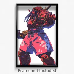 Anime Art Poster - Men Feeling Enthusiasm Wearing Inconclusive Power Armor