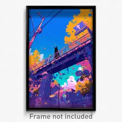 Art Poster - Unrealistic Crossing (Psychedelic Trippy Weird 11x17 Print)