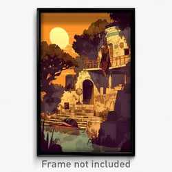 Art Poster - Secret Mexican Architecture (Psychedelic Trippy Weird 11x17 Print)