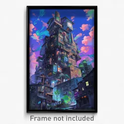 Art Poster - Huge Shack Tenement (Psychedelic Trippy Weird 11x17 Print)