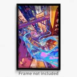 Art Poster - Stained New York (Psychedelic Trippy Weird 11x17 Print)