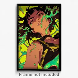 Anime Art Poster - Boy Feeling Anticipation, Black Yellow Tank Top (Print)