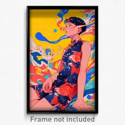 Anime Art Poster - Boy Feeling Distracted, Outrageous Sleeveless Dress (Print)