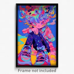 Anime Art Poster - Boy Feeling Powerless Wearing Burly Stiletto Heels (Print)
