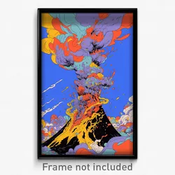 Art Poster - Vibrating Volcano (Psychedelic Trippy Weird 11x17 Print)