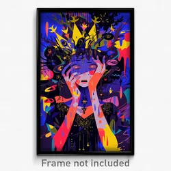 Art Poster - Girl Feeling Hate Wearing Different Crown (Print)