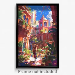 Art Poster - Quaint Mexico City (Psychedelic Trippy Weird 11x17 Print)
