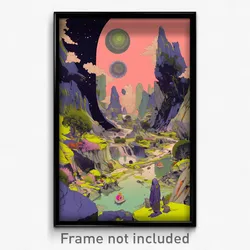 Art Poster - Gregarious Campsite (Psychedelic Trippy Weird 11x17 Print)