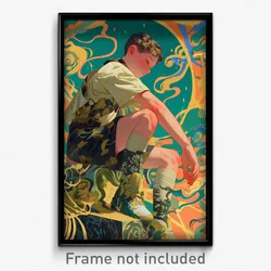 Art Poster - Boy Feeling Gratitude Wearing Fancy Alternate Legwear (Print)