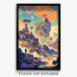 Art Poster - Beautiful Downs (Psychedelic Trippy Weird 11x17 Print)