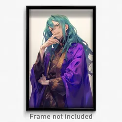 Anime Art Poster - Man Feeling Perplexed Wearing Strong Long Dress (Print)