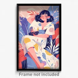 Art Poster - Woman Feeling Lazy Wearing Outrageous Shell (Print)