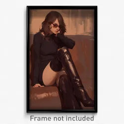 Art Poster - Girl Feeling Paranoid Wearing Careless Knee Boots