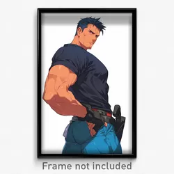 Anime Art Poster - Man Feeling Contempt Wearing Bulky Tight Pants (Print)
