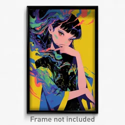 Anime Art Poster - Woman Feeling Mixed Up, Marvelous Detached Sleeves (Print)