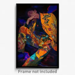 Art Poster - Man Feeling Desire Wearing Antique Patterned Clothing (Print)