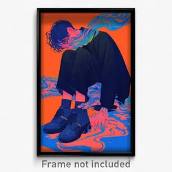 Art Poster - Boy Feeling Cruelty Wearing Shadowy Black Socks (Print)