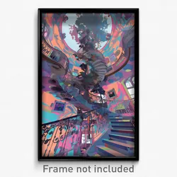 Art Poster - Unwelcoming Stair (Psychedelic Trippy Weird 11x17 Print)