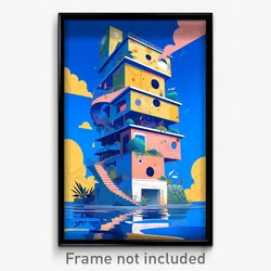 Art Poster - Distinct Hotel (Psychedelic Trippy Weird 11x17 Print)