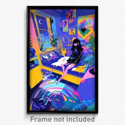 Art Poster - Flat Room (Psychedelic Trippy Weird 11x17 Print)