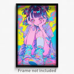 Anime Art Poster - Girl Feeling Calmness Wearing Antique Frilled Socks (Print)