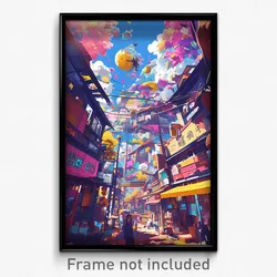 Art Poster - Kaleidoscopic Street (Psychedelic Trippy Weird 11x17 Print)