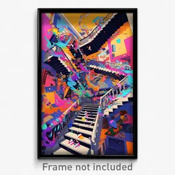Art Poster - Average Stair (Psychedelic Trippy Weird 11x17 Print)