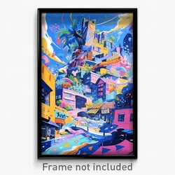 Art Poster - Tremendous Exotic City (Psychedelic Trippy Weird 11x17 Print)