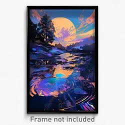 Art Poster - Showy Pond (Psychedelic Trippy Weird 11x17 Print)
