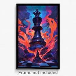 Art Poster - Giant Chess Piece (Psychedelic Trippy Weird 11x17 Print)