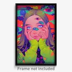 Art Poster - Green Vinyl (Psychedelic Trippy Weird 11x17 Print)