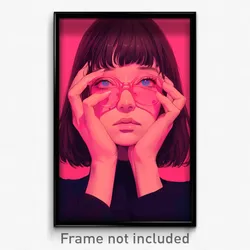 Art Poster - Girl Feeling Cowardly Wearing Academic Pink (Print)