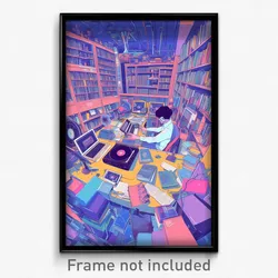 Art Poster - Warped Record Store (Psychedelic Trippy Weird 11x17 Print)