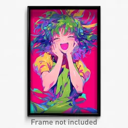 Anime Art Poster - Girl Feeling Glee Wearing Mysterious Green Apron (Print)