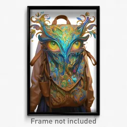 Art Poster - Enchanting Backpack (Psychedelic Trippy Weird 11x17 Print)