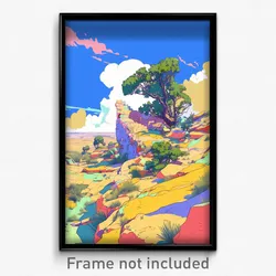 Art Poster - Simplistic Brickyard (Psychedelic Trippy Weird 11x17 Print)