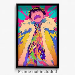 Anime Art Poster - Man Feeling Grumpiness, Kaleidoscopic Fur Trimmed Cape