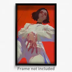 Anime Art Poster - Woman Feeling Scorn Wearing Immaterial White Suit (Print)