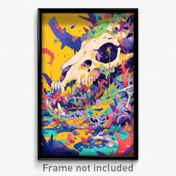 Art Poster - Miniature Boneyard (Psychedelic Trippy Weird 11x17 Print)