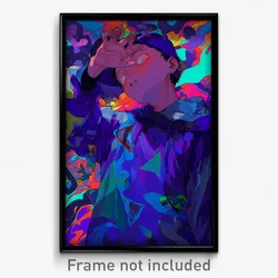 Anime Art Poster - Man Feeling Hospitable Wearing Purple Backwards Hat (Print)