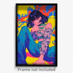 Art Poster - Girl Feeling Unsettled Wearing Complex High Waist Pants (Print)