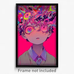 Anime Art Poster - Boy Feeling Curiosity, Vivid Pink Sailor Collar (Print)
