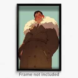 Art Poster - Man Feeling Smug Wearing Husky Collared Cape (Print)