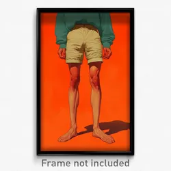 Art Poster - Man Feeling Self Caring Wearing Adventurous Puffy Shorts (Print)