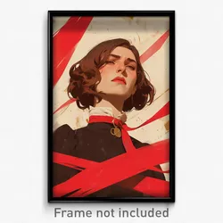 Art Poster - Woman Feeling Aggressive Wearing Bumpy Red Ribbon (Print)
