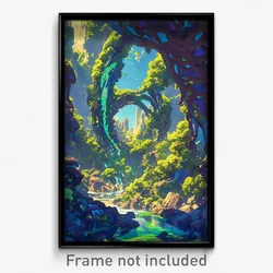 Art Poster - Leafy Cavern (Psychedelic Trippy Weird 11x17 Print)