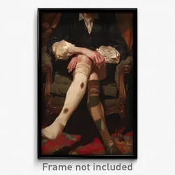 Art Poster - Man Feeling Confident Wearing Idealistic Mismatched Legwear (Print)