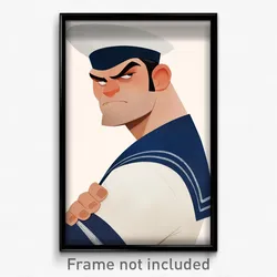 Art Poster - Man Feeling Disgruntled Wearing Flippant Naval Uniform (Print)